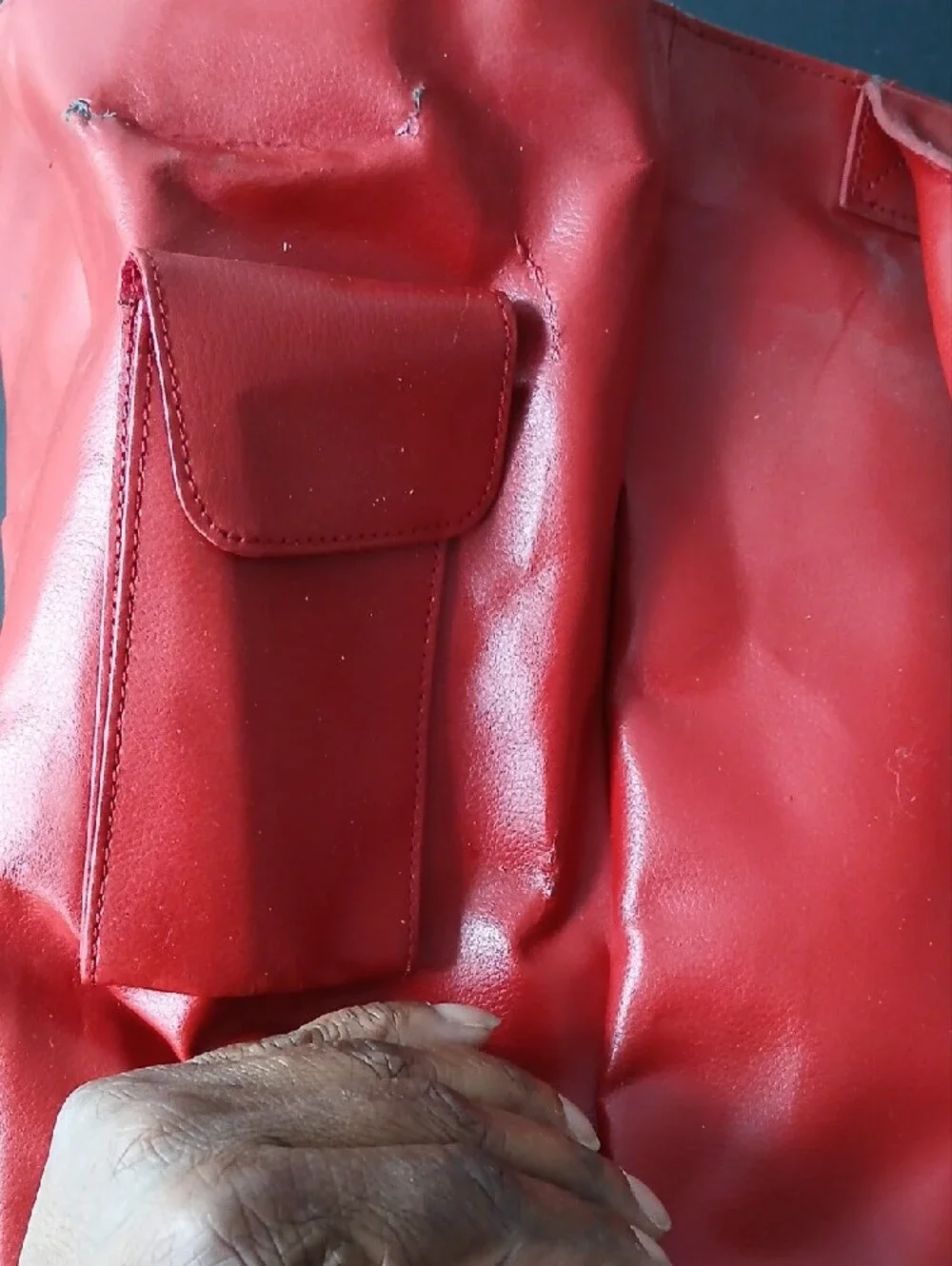 Buxton Red Leather Laptop Tote for Men